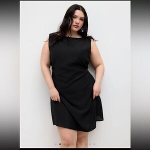 Cider NWT linen blend boat neck ruched knotted backless mini dress